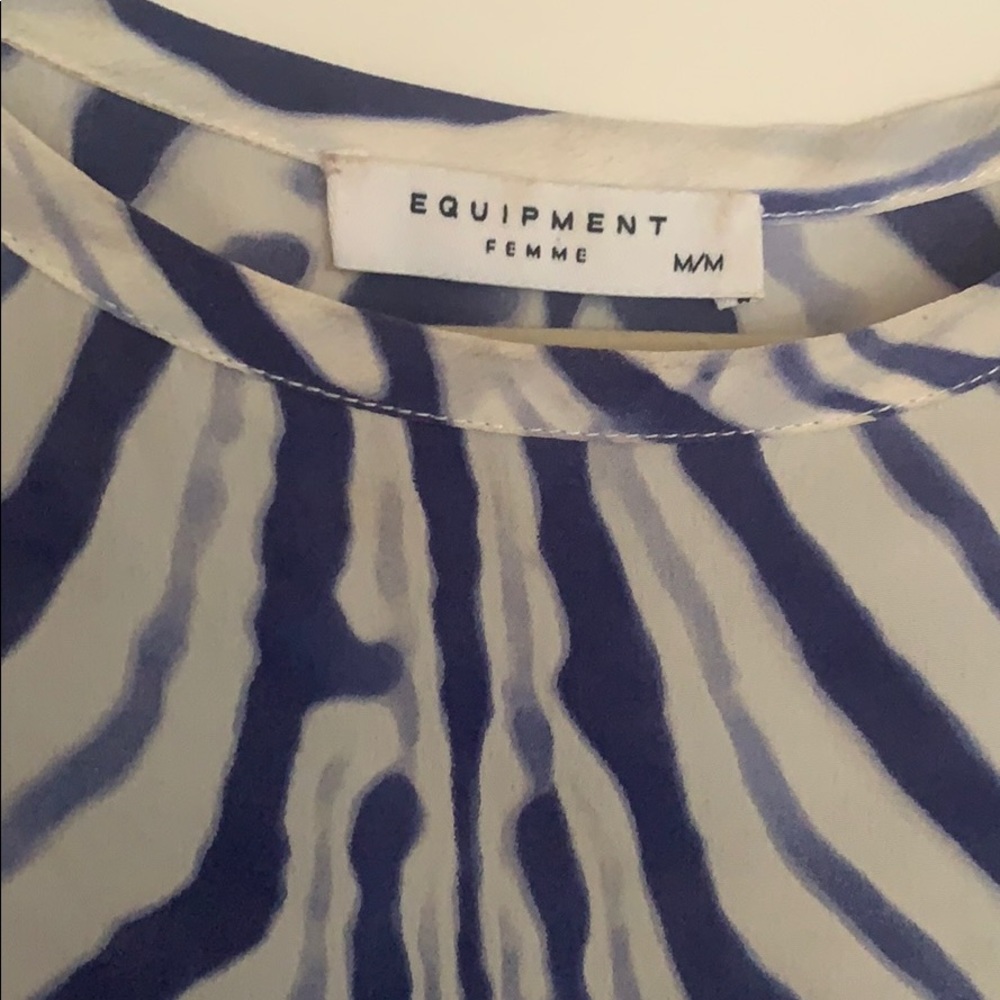Equipment Femme Riley 100% Blouse Zebra Print M - Picture 3 of 6